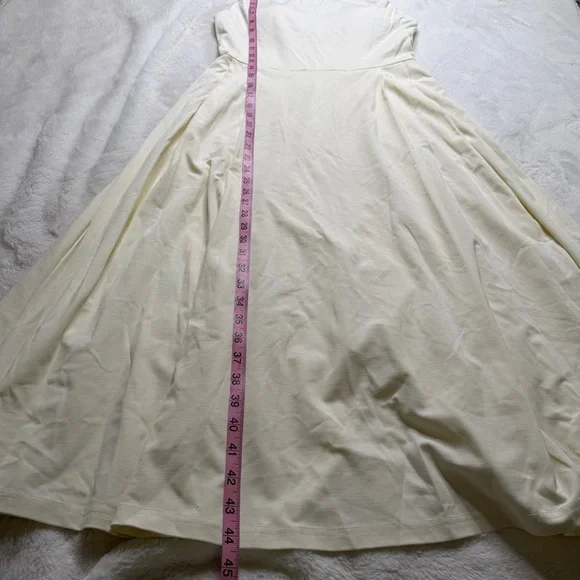 OGL Boatneck Bamboo Ponte Midi Dress with Pockets – Cream – Size M - Picture 4 of 7